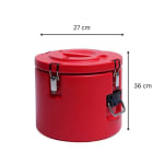 Plastic Insulation Barrel Hot/Cold - Round | Without Tap | Red — view 2