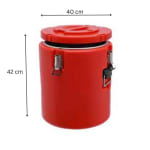 Plastic Insulation Barrel Hot/Cold - Round | Without Tap | Red — view 1