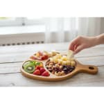 Wooden Food Tray with Handle & Hole 3 Compartments — view 3