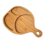 Wooden Food Tray with Handle & Hole 3 Compartments — view 6