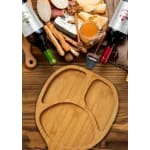 Wooden Food Tray with Handle & Hole 3 Compartments — view 7