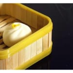 Wooden Dimsum Basket - Square | Bamboo Based with Yellow Border — view 5