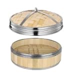 Wooden Dimsum Basket - 1 Layer with SS Border — view 6