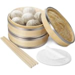 Wooden Dimsum Basket - 2 Layers with SS Border — view 3