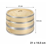 Wooden Dimsum Basket - 2 Layers with SS Border — view 2