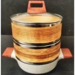 Wooden Dimsum Basket 3 Layers with SS Rings & Ceramic Kadai — view 7
