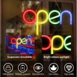 Neon LED Multicolor Sign Board - "open" — view 6
