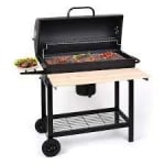 MS Cylindrical Heavy Barbeque Grill with 2 Wooden Planks — view 4