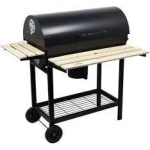 MS Cylindrical Heavy Barbeque Grill with 2 Wooden Planks — view 7