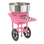 Electric Cotton Candy Machine with Cart Trolley - MS Pink Body — view 1