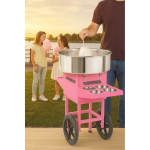 Electric Cotton Candy Machine with Cart Trolley - MS Pink Body — view 5