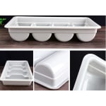 Plastic Rectangle Cutlery Holder Rack 4 Compartments — view 4