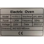 Electric Pizza Oven 1 Deck 1 Tray with Stone - Premium 1D1T (Stone Size: 17x25 inch.) — view 8