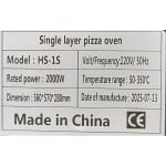 Electric Premium Black Body Pizza Oven with Stone - HS1S Single (Stone Size: 16x16 inch.) — view 10