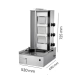 Gas Shawarma Machine 3 Burner with Auto Rotating Rod — view 2