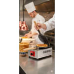 Gas Round Rotating Waffle Maker with Long Wooden Handle — view 4