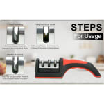 SS Knife Sharpener 3 Slot with Plastic Handle — view 5