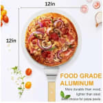 Wooden Flat Handle SS Round Pizza Lifter 12” — view 2