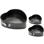 Heart Teflon Coated Cake Mould 3pc/set with 7cm Depth - 20,22,24cm Long — view 1