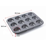 Round 12 Big Slots Teflon Coated Muffin Mould (Slot Size: 6.5x2.5cm) — view 2