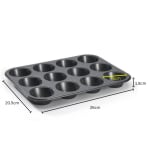 Round 12 Small Slots Teflon Coated Muffin Mould (Slot Size: 5x1.8cm) — view 2