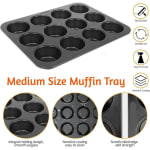 Round 12 Small Slots Teflon Coated Muffin Mould (Slot Size: 5x1.8cm) — view 5