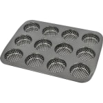Round 12 Small Slots Teflon Coated Perforated Muffin Mould (Slot Size: 5.5x2cm) — view 1