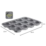 Round 12 Small Slots Teflon Coated Perforated Muffin Mould (Slot Size: 5.5x2cm) — view 2