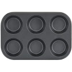Round 6 Big Slots Teflon Coated Muffin Mould (Slot Size: 6.5x2.5cm) — view 1