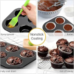 Round 6 Big Slots Teflon Coated Muffin Mould (Slot Size: 6.5x2.5cm) — view 3