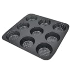 Round 9 Big Slots Teflon Coated Perforated Muffin Mould (Slot Size: 8x3cm) — view 1