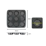 Round 9 Big Slots Teflon Coated Perforated Muffin Mould (Slot Size: 8x3cm) — view 2