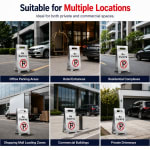 Silver Metal Sign Board - No Parking — view 3