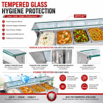 Electric Bain Marie with Glass - 6 Compartments (6 GN Pans of 1/2 100mm ~ 5.5L/Pan) — view 6