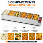 Electric Bain Marie without Glass - 6 Compartments Straight Model (6 GN Pans of 1/2 150mm ~ 8.5L/Pan) — view 6