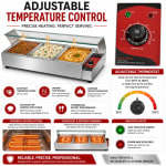 Electric Bain Marie with Glass - 3 Compartments (3 GN Pans of 1/2 150mm ~ 8.5L/Pan) — view 7