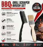 BBQ Grill Scrapper Brush 9" with Marinating Brush 7" — view 9
