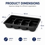 Plastic Rectangle Cutlery Holder Rack 4 Compartments — view 1