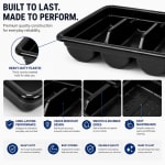 Plastic Rectangle Cutlery Holder Rack 4 Compartments — view 4