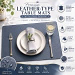 Premium Leather Type Table Mats with Grid Design — view 8