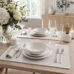 Premium Leather Type Table Mats with Grid Design — view 6