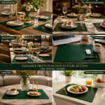 Premium Leather Type Table Mats with Grid Design — view 8