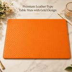 Premium Leather Type Table Mats with Grid Design — view 1