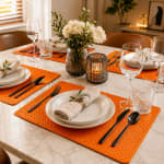 Premium Leather Type Table Mats with Grid Design — view 4