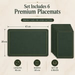 Premium Leather Type Table Mats with Golden Border - (Quantity: 6pcs) — view 3
