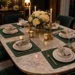 Premium Leather Type Table Mats with Golden Border - (Quantity: 6pcs) — view 6