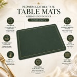 Premium Leather Type Table Mats with Golden Border - (Quantity: 6pcs) — view 7