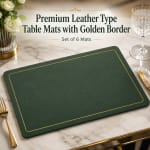 Premium Leather Type Table Mats with Golden Border - (Quantity: 6pcs) — view 8