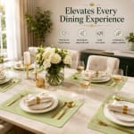 Premium Leather Type Table Mats with Golden Border - (Quantity: 6pcs) — view 5