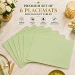 Premium Leather Type Table Mats with Golden Border - (Quantity: 6pcs) — view 9
